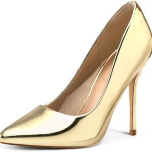 Women's High Heels Pumps Closed Pointed Toe Stiletto 4IN Heels Dress Wedding Shoes