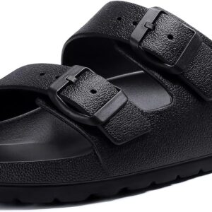 Women's Comfortable EVA Sandals with Medium Arch Support, Adjustable Buckle Summer Beach Slide Sandal