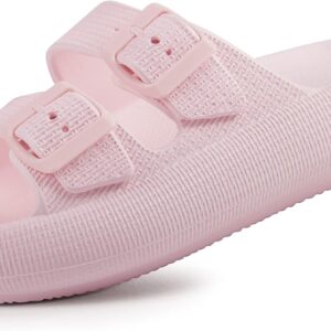 Adjustable Double-Buckle Pillow Slides — EVA Flat Sandals